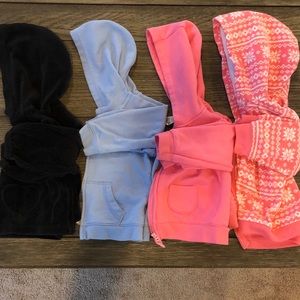 (4) Zip Up Hoodies Babygirl 12m